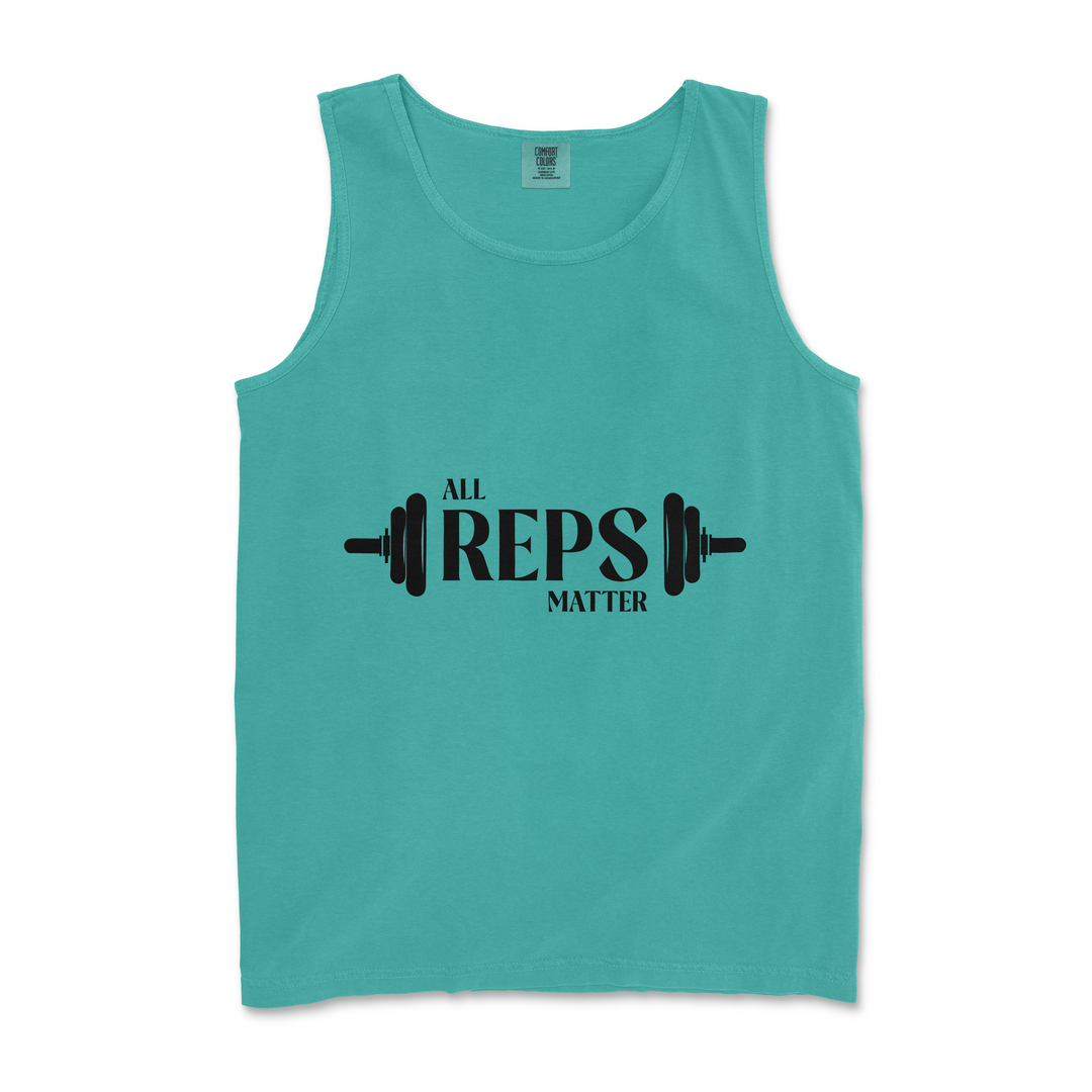 All reps matter barbell workout tank top in seafoam