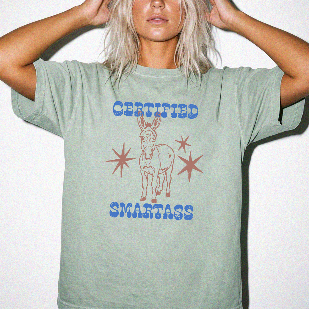 Certified smartass retro donkey funny women&