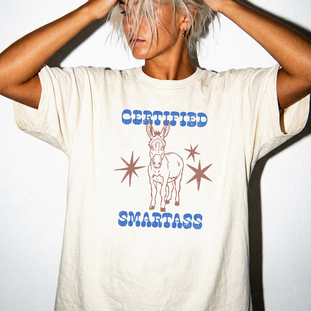 Certified smartass retro donkey funny women&