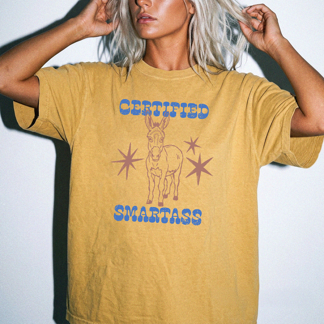 Certified smartass retro donkey funny women&