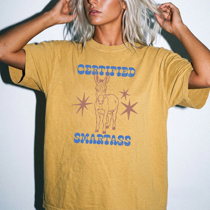 Certified smartass retro donkey funny women&