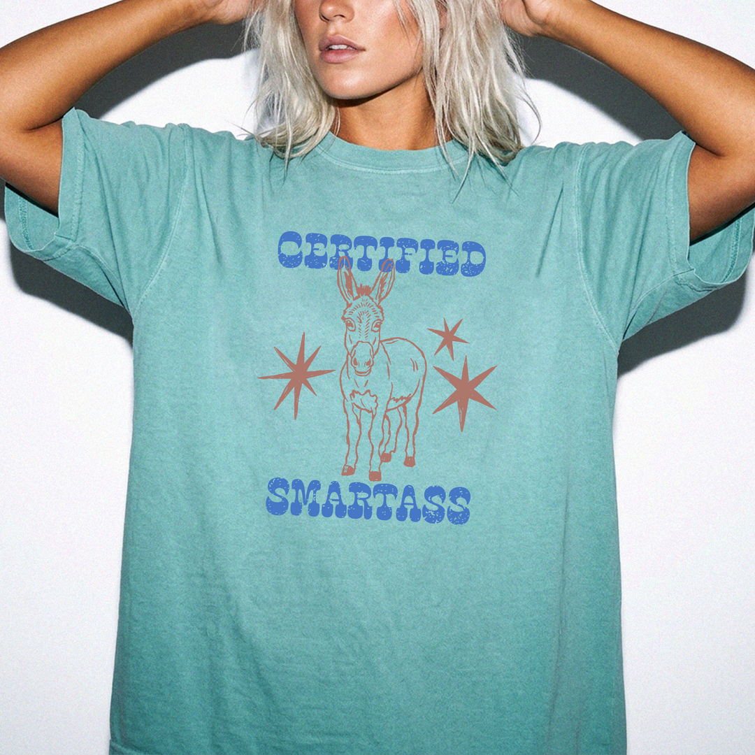 Certified smartass retro donkey funny women&