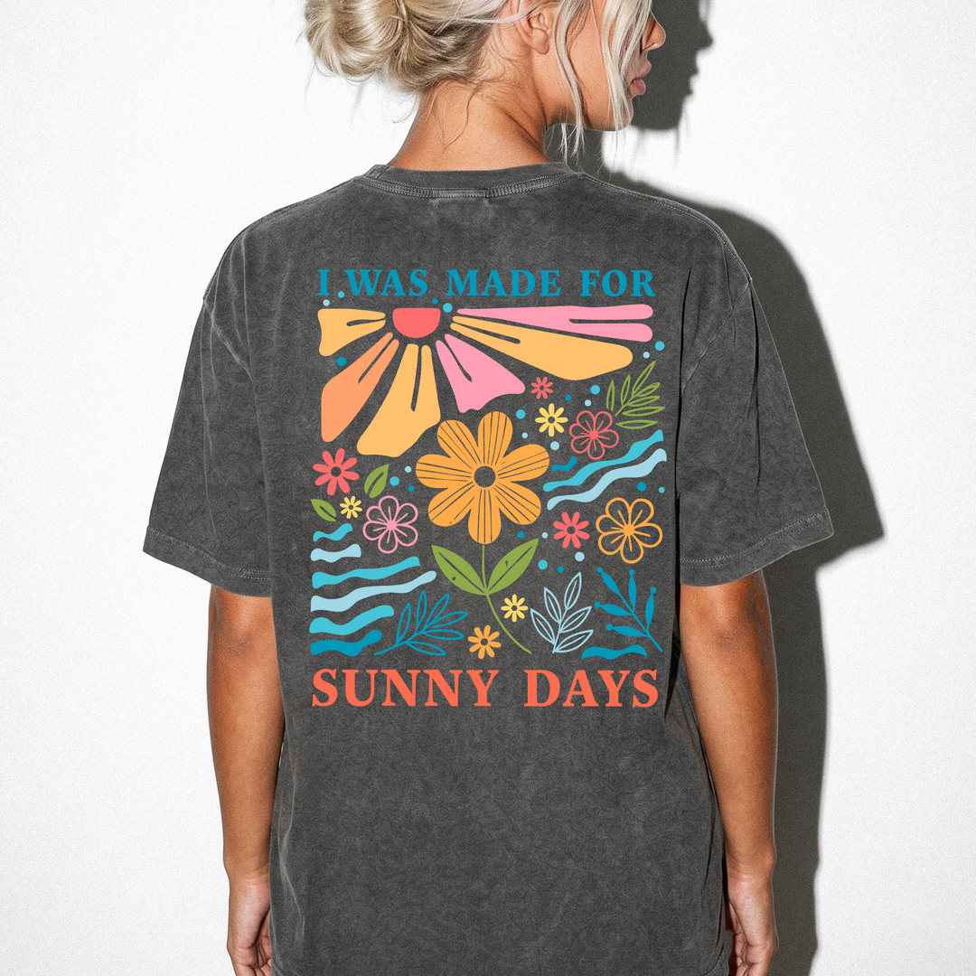 I was made for sunny days floral back print women&