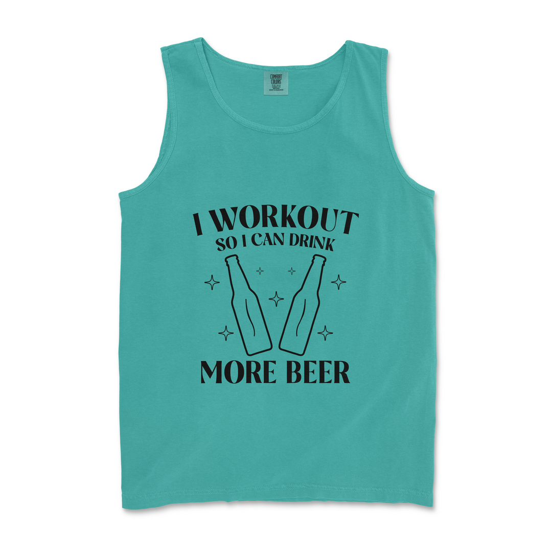 I workout so I can drink more beer funny tank top in seafoam