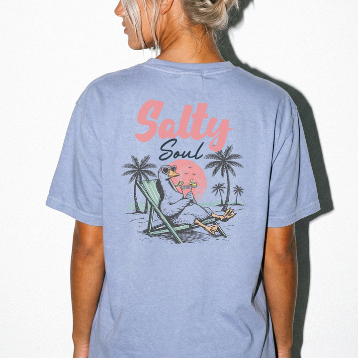 Salty soul retro beach goose back print women&