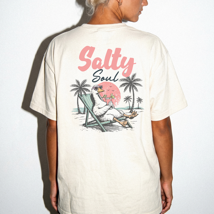 Salty soul retro beach goose back print women&