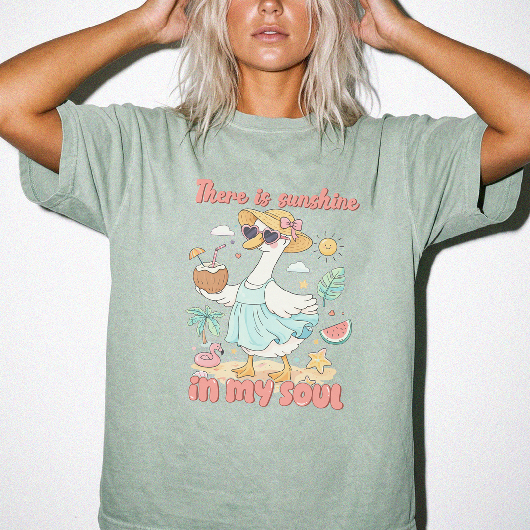 There is sunshine in my soul cute beach duck women&