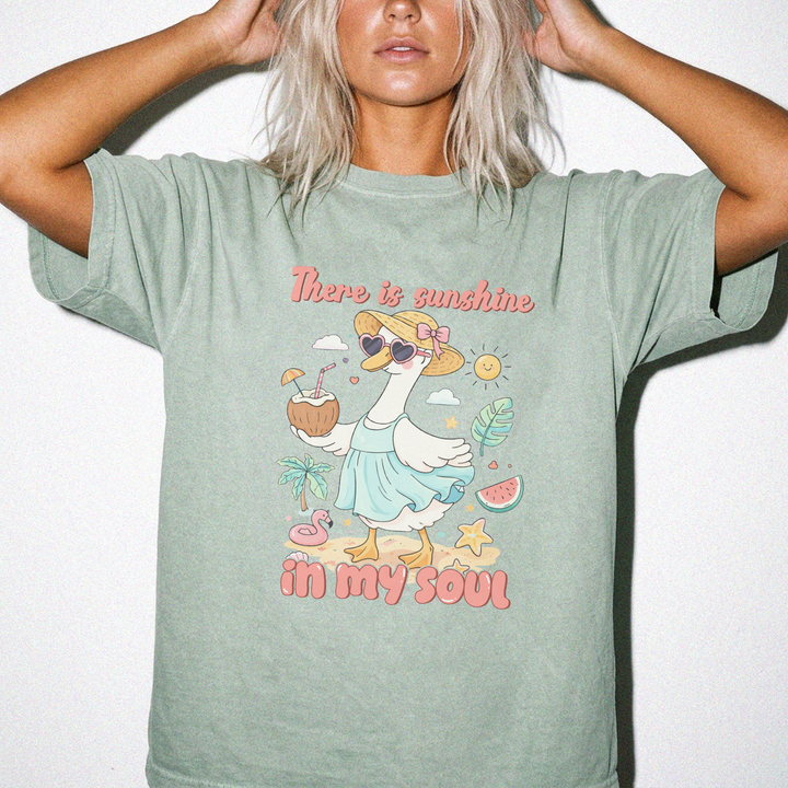 There is sunshine in my soul cute beach duck women&