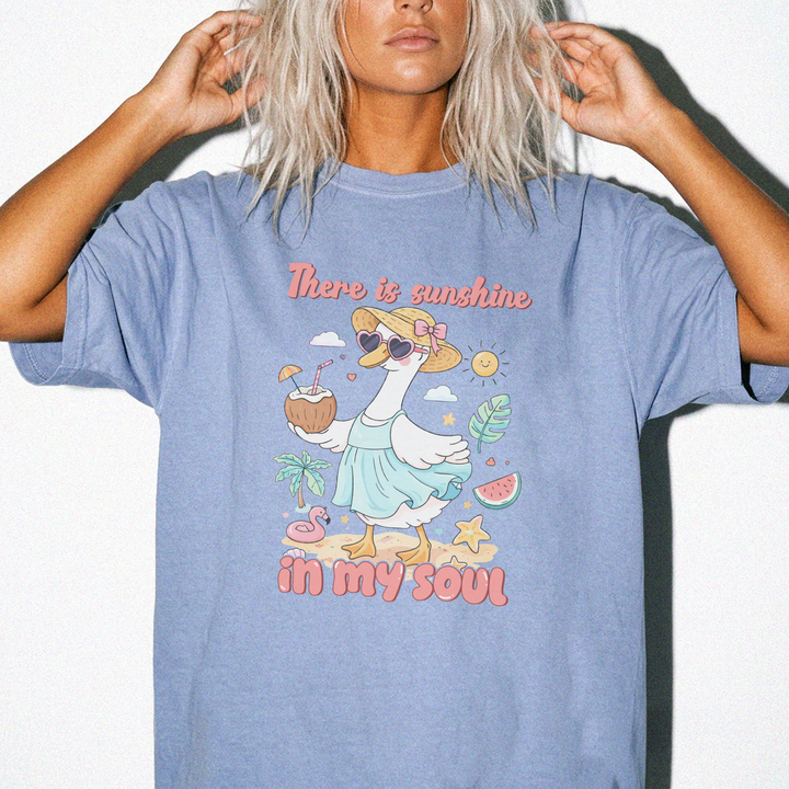 There is sunshine in my soul cute beach duck women&