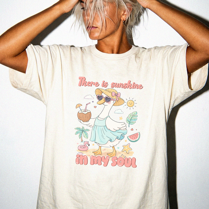 There is sunshine in my soul cute beach duck women&